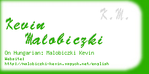 kevin malobiczki business card